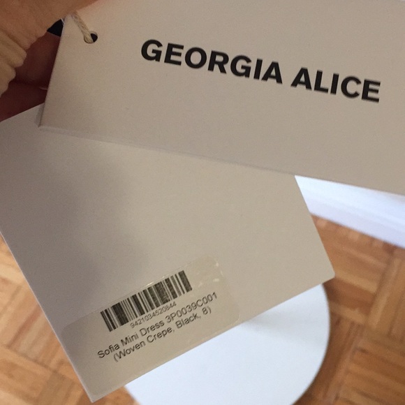 NWT Georgia Alice Black Ruched Mini Dress size 4 - Picture 7 of 8